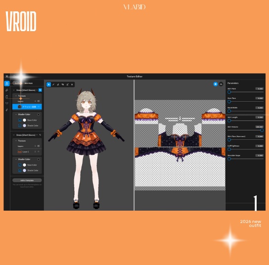 Halloween Costume Halloweenset Halloween Clothing Halloween VRoid Studio Halloween Fashion VRoid Clothes VRoid Texture Customitem VTuber Asset Halloween Kawaii Halloween Cute