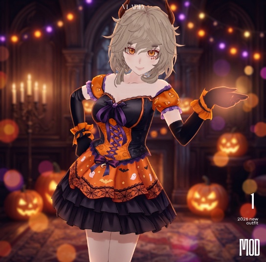Halloween Costume Halloweenset Halloween Clothing Halloween VRoid Studio Halloween Fashion VRoid Clothes VRoid Texture Customitem VTuber Asset Halloween Kawaii Halloween Cute