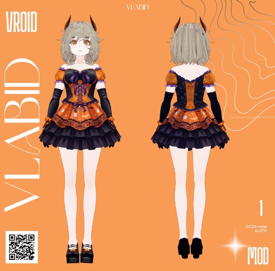 Halloween Costume Halloweenset Halloween Clothing Halloween VRoid Studio Halloween Fashion VRoid Clothes VRoid Texture Customitem VTuber Asset Halloween Kawaii Halloween Cute