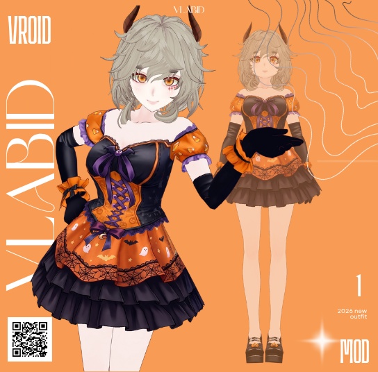 Halloween Costume Halloweenset Halloween Clothing Halloween VRoid Studio Halloween Fashion VRoid Clothes VRoid Texture Customitem VTuber Asset Halloween Kawaii Halloween Cute