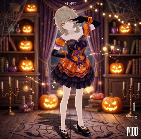 Halloween Costume Halloweenset Halloween Clothing Halloween VRoid Studio Halloween Fashion VRoid Clothes VRoid Texture Customitem VTuber Asset Halloween Kawaii Halloween Cute