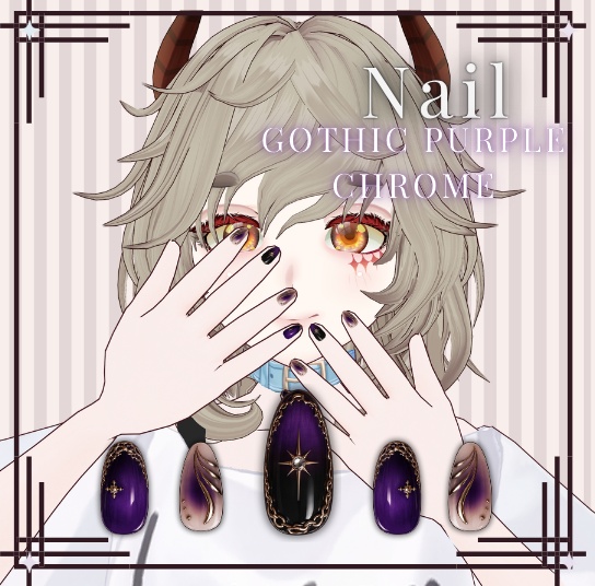 Nail Art Pack Gothic Nails Texture Nail Polish VRoid Studio Nail Art Customitem Gothic Metal Kawaii VRoid Nails VRoid VRoid Accessory VTuber Asset Gothic Accessory VRoid Accessories