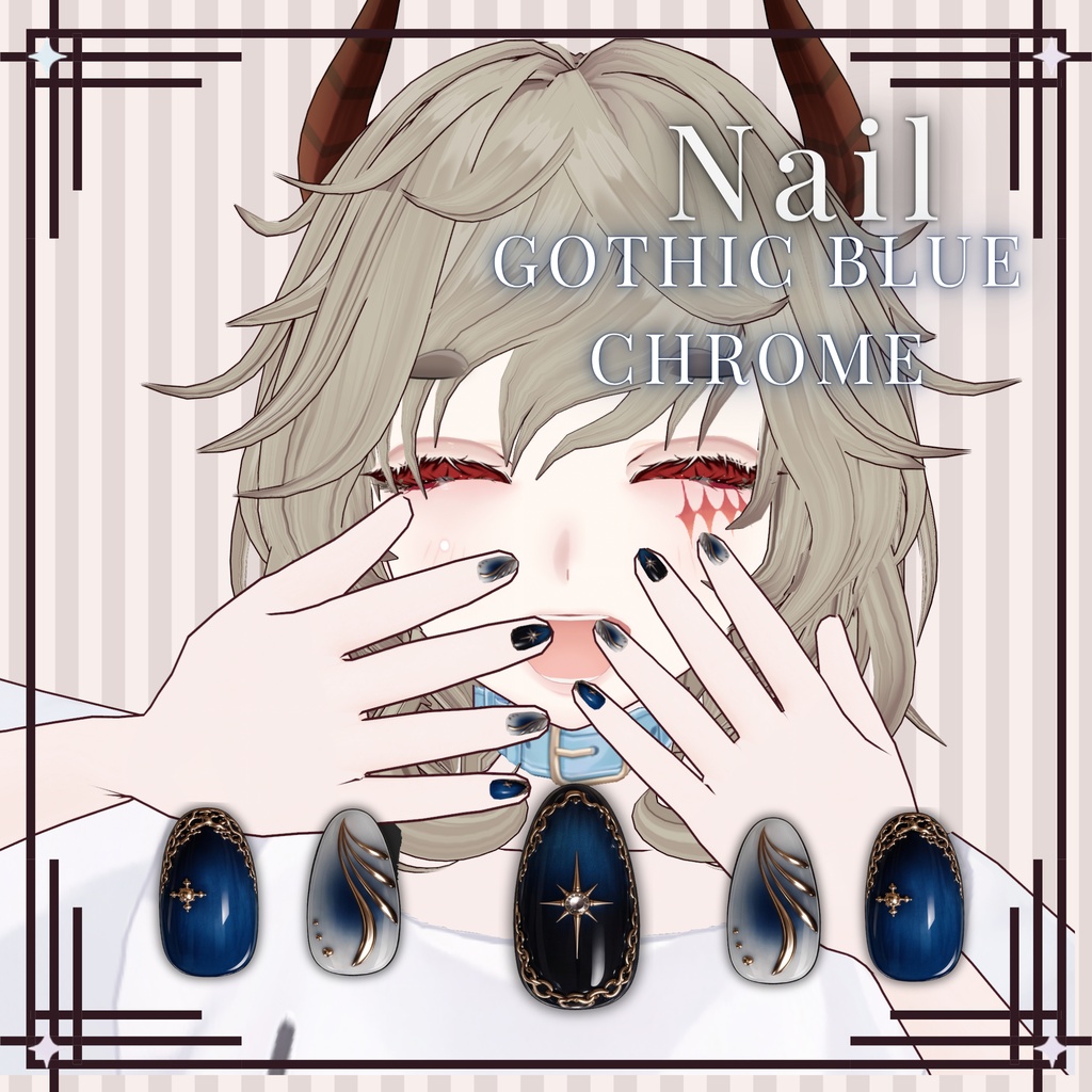 Nail Art Pack Gothic Nails Texture Nail Polish VRoid Studio Nail Art Customitem Gothic Metal Kawaii VRoid Nails VRoid VRoid Accessory VTuber Asset Gothic Accessory VRoid Accessories