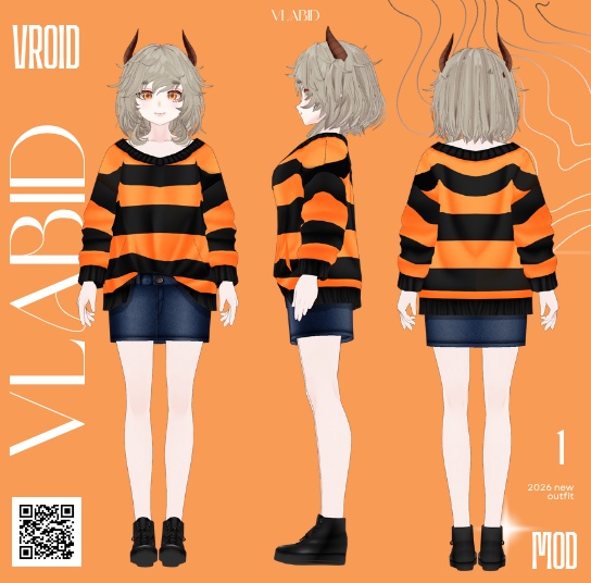 Casual Halloween Clothes VRoid Studio Customitem VRoid Costume Halloween Dress VRoid Halloween Cute VRoid Texture Fashion VRM VTuber Asset Hallowen Kawaii Casual Outfit Clothes Dress