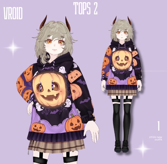 Casual Dress Halloween Outfit VRoid Clothes VRoid Studio VRoid Texture Customitem VRM VTuber Asset Halloween Dress Casual Halloween VTuber Fashion