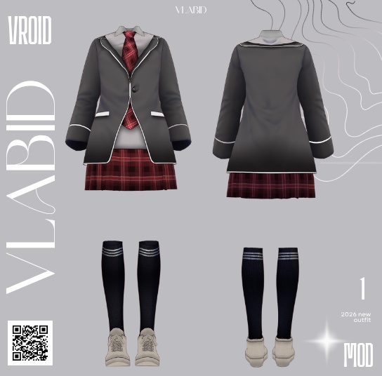 Formal Dress Uniform Outfit Texture VRoid Studio VRoid Texture Uniform VRoid Clothes Kawaii Custom VRoid Clothing VTuber 3D Clothing