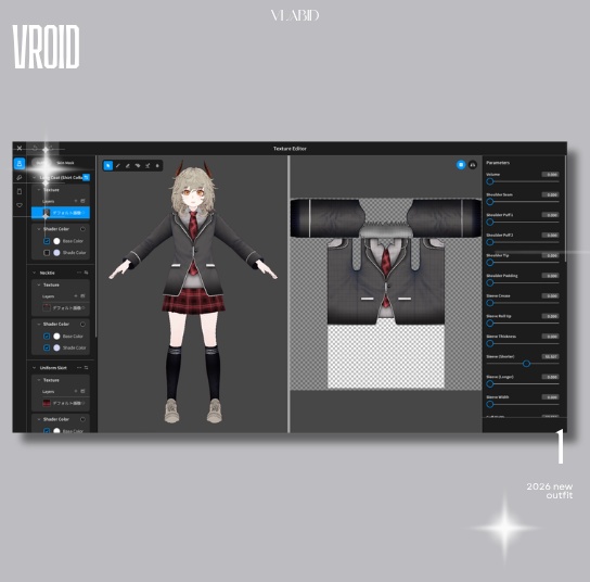 Formal Dress Uniform Outfit Texture VRoid Studio VRoid Texture Uniform VRoid Clothes Kawaii Custom VRoid Clothing VTuber 3D Clothing