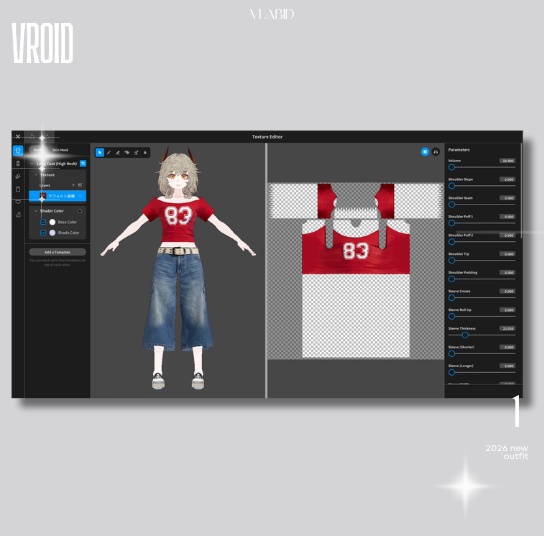 Casual Outfit 3D Clothing VRoid VRoid Clothes VRoid Studio Y2K Street Fashion VRoid Texture Customitem VTuber VRoid Costume
