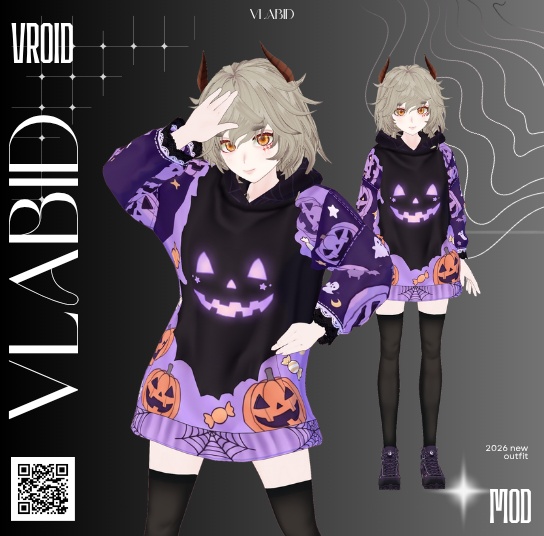 Halloween Hoodie Outfit|ハロウィン パーカー 衣装|VRoid Custom Item