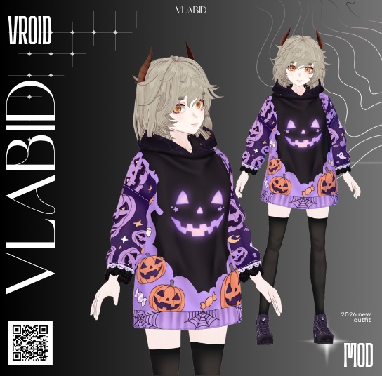 Halloween Hoodie Outfit|ハロウィン パーカー 衣装|VRoid Custom Item