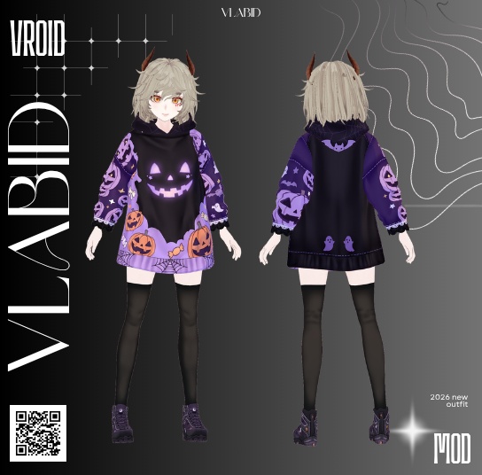 Halloween Hoodie Outfit|ハロウィン パーカー 衣装|VRoid Custom Item