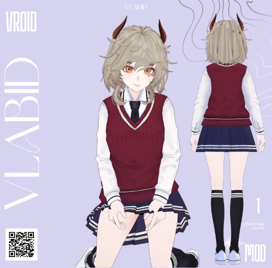 Uniform Outfit VRoid Formal Outfit VRoid Studio Classic Japanese School VRoid Clothes Customitem VRoid Texture VTuber Outfit VTuber Asset VRM VRoid Casual Formal Outfit Kawaii Outfit Clothes