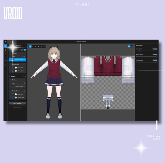 Uniform Outfit VRoid Formal Outfit VRoid Studio Classic Japanese School VRoid Clothes Customitem VRoid Texture VTuber Outfit VTuber Asset VRM VRoid Casual Formal Outfit Kawaii Outfit Clothes