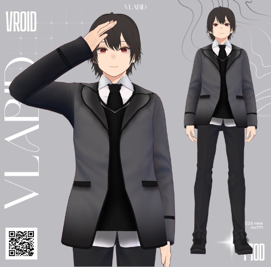 Male Dark Formal Suit Outfit Formal Outfit VRoid Clothes VRoid Studio Customitem VRoid Texture Kawaii Outfit VRoid Texture VRoid Cosplay VRoid Costume VTuber Asset VRM VTuber Fashion
