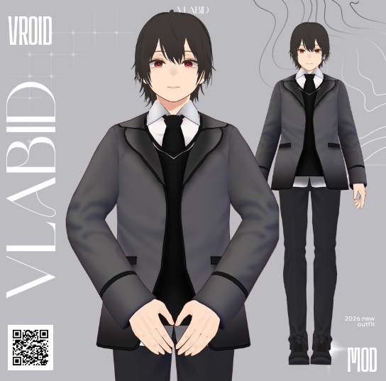 Male Dark Formal Suit Outfit Formal Outfit VRoid Clothes VRoid Studio Customitem VRoid Texture Kawaii Outfit VRoid Texture VRoid Cosplay VRoid Costume VTuber Asset VRM VTuber Fashion