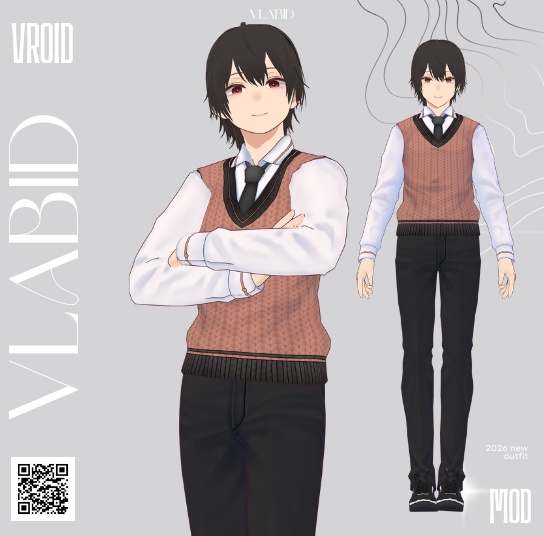 Classic Knit Academy Outfit Formal Outfit VRoid Clothing VRoid Studio Customitem VRoid Costume VRM VTuber Asset Kawaii Outfit VTuber Fashion VRoid Costume Formal VRoid