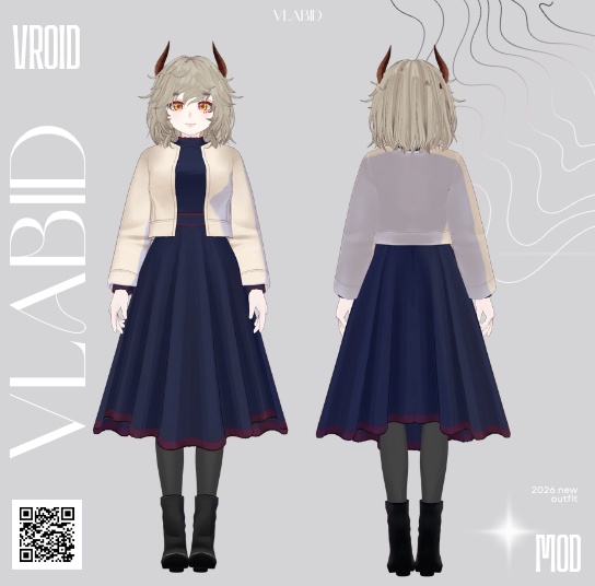 Parisian Style VRoid Customitem VRoid Studio VRoid Clothes Dresses Outfit VRoid VRM VRoid Texture VTuber Fashion VRM Asset VRoid Costume Kawaii Outfit Cute Outfit Clothes Casual Outfit