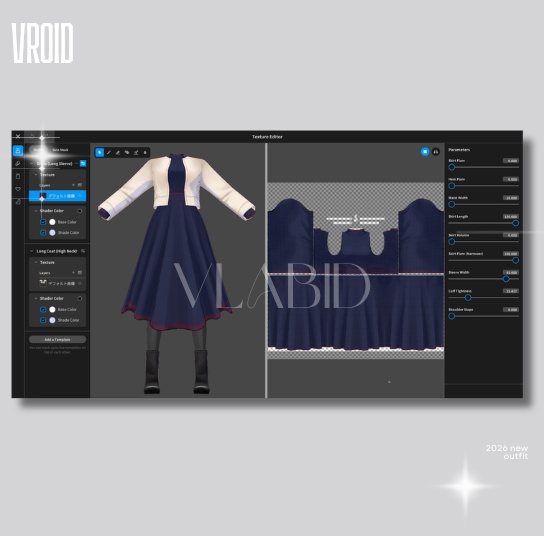 Parisian Style VRoid Customitem VRoid Studio VRoid Clothes Dresses Outfit VRoid VRM VRoid Texture VTuber Fashion VRM Asset VRoid Costume Kawaii Outfit Cute Outfit Clothes Casual Outfit
