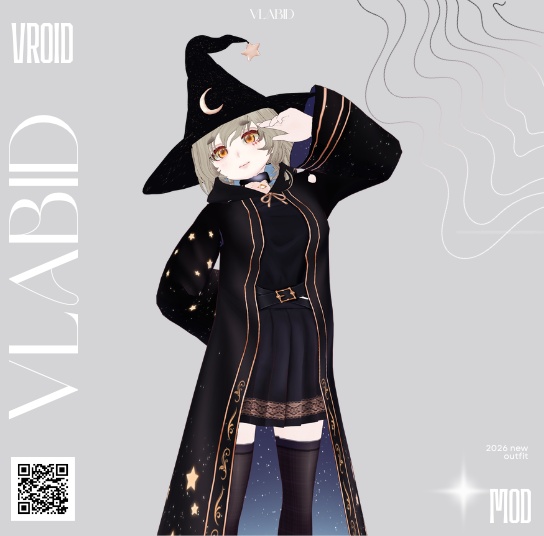 Witch Outfit VRoid Witch Clothes VRoid Studio VRoid Clothes VRM Customitem VRoid Costume VTuber Fashion VRM Asset VRoid Kawaii VRoid Casual Wizard Fantasy Outfit VRoid Gothic VRoid Texture