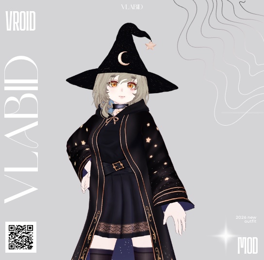 Witch Outfit VRoid Witch Clothes VRoid Studio VRoid Clothes VRM Customitem VRoid Costume VTuber Fashion VRM Asset VRoid Kawaii VRoid Casual Wizard Fantasy Outfit VRoid Gothic VRoid Texture