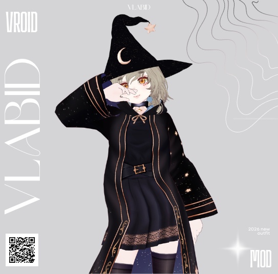 Witch Outfit VRoid Witch Clothes VRoid Studio VRoid Clothes VRM Customitem VRoid Costume VTuber Fashion VRM Asset VRoid Kawaii VRoid Casual Wizard Fantasy Outfit VRoid Gothic VRoid Texture
