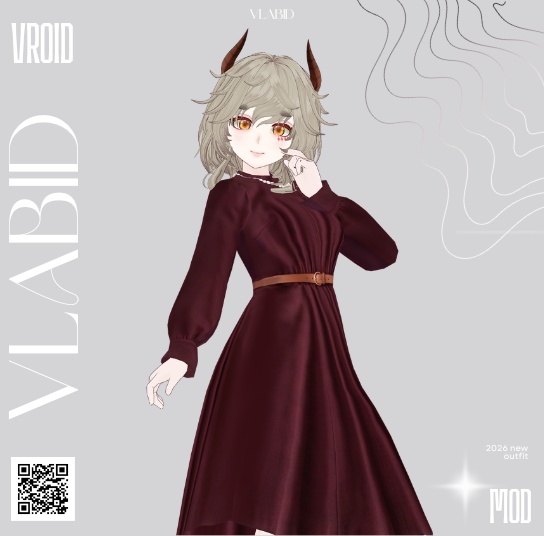Parisian Style VRoid VRoid Clothes VRoid Dress Daily Fashion VRoid Outfit Vintage Outfit VRoid Texture VTuber Fashion VRoid Custom Item Vintage Dress Elegant Outfit Cosplay Customitem