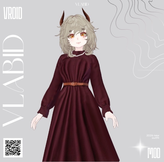 Parisian Style VRoid VRoid Clothes VRoid Dress Daily Fashion VRoid Outfit Vintage Outfit VRoid Texture VTuber Fashion VRoid Custom Item Vintage Dress Elegant Outfit Cosplay Customitem