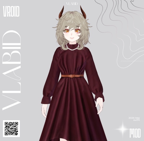 Parisian Style VRoid VRoid Clothes VRoid Dress Daily Fashion VRoid Outfit Vintage Outfit VRoid Texture VTuber Fashion VRoid Custom Item Vintage Dress Elegant Outfit Cosplay Customitem
