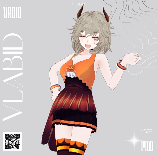 Crimson Flame Halloween VRoid Commission Open Dress Outfit Clothes VRoid Dress Customitem VRoid Texture VRChat Kawaii Outfit Fantasy Outfit Stage Costume Flame Outfit Cute Dress