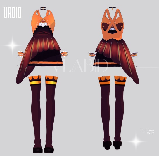 Crimson Flame Halloween VRoid Commission Open Dress Outfit Clothes VRoid Dress Customitem VRoid Texture VRChat Kawaii Outfit Fantasy Outfit Stage Costume Flame Outfit Cute Dress