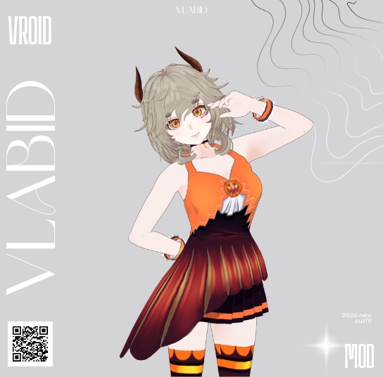 Crimson Flame Halloween VRoid Commission Open Dress Outfit Clothes VRoid Dress Customitem VRoid Texture VRChat Kawaii Outfit Fantasy Outfit Stage Costume Flame Outfit Cute Dress