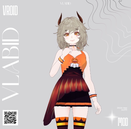 Crimson Flame Halloween VRoid Commission Open Dress Outfit Clothes VRoid Dress Customitem VRoid Texture VRChat Kawaii Outfit Fantasy Outfit Stage Costume Flame Outfit Cute Dress