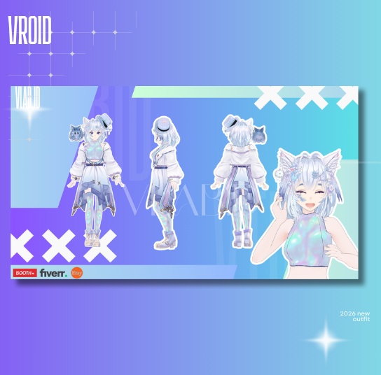 Fantasy Cat VTuber — Premium Live 3D Avatar | VRM + VRoid | Rigged & Ready to Stream