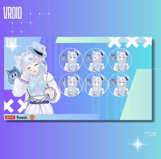Fantasy Cat VTuber — Premium Live 3D Avatar | VRM + VRoid | Rigged & Ready to Stream