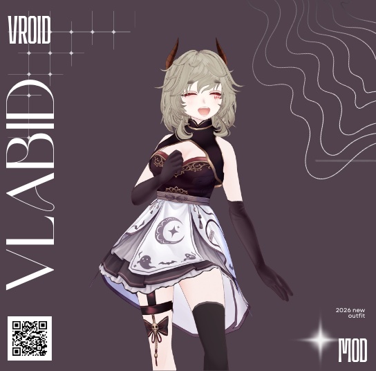 VRoid Clothes Gothic Outfit VRoid Outfit Kawaii Outfit Cute Dress VTuber Fashion VRChat Avatar VRoid Fashion Witch Outfit VRoid Texture VRoid Custom Item Halloween Dark Fantasy VRoid衣装 VRM