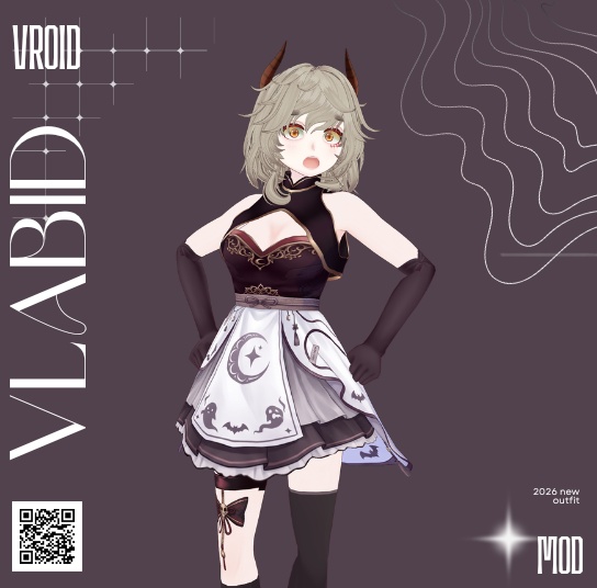VRoid Clothes Gothic Outfit VRoid Outfit Kawaii Outfit Cute Dress VTuber Fashion VRChat Avatar VRoid Fashion Witch Outfit VRoid Texture VRoid Custom Item Halloween Dark Fantasy VRoid衣装 VRM