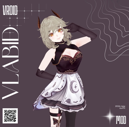 VRoid Clothes Gothic Outfit VRoid Outfit Kawaii Outfit Cute Dress VTuber Fashion VRChat Avatar VRoid Fashion Witch Outfit VRoid Texture VRoid Custom Item Halloween Dark Fantasy VRoid衣装 VRM