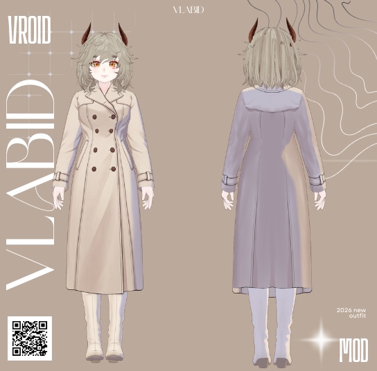 Parisian Outfit Winter Coat Outfit VRoid Studio VRoid Clothes Customitem VRoid Costume Winter VRChat Outfit Outfit Kawaii Outfit VTuber Asset VRoid Texture Cute Outfit Vintage Outfit