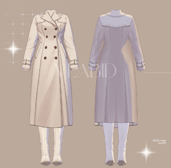 Parisian Outfit Winter Coat Outfit VRoid Studio VRoid Clothes Customitem VRoid Costume Winter VRChat Outfit Outfit Kawaii Outfit VTuber Asset VRoid Texture Cute Outfit Vintage Outfit