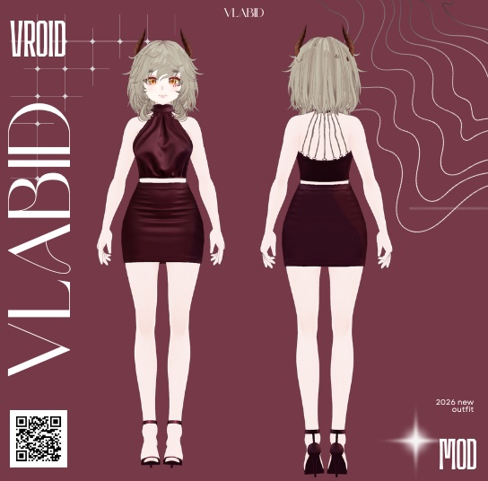 VRoid Party Dress VRoid Texture Elegant Dress Night Fashion VTuber Fashion Customtems VRChat Outfit VRoid Studio VRM Asset VRoid Texture VTuber Asset VRoid Studio