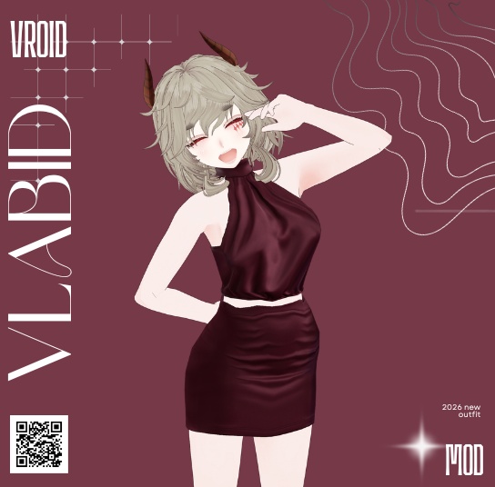VRoid Party Dress VRoid Texture Elegant Dress Night Fashion VTuber Fashion Customtems VRChat Outfit VRoid Studio VRM Asset VRoid Texture VTuber Asset VRoid Studio