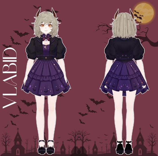 VRoid Clothes Halloween CustomItem Witch Outfit Halloween Outfit VRoid Texture Gothic Dress Kawaii Outfit VTuber Fashion VRoid Studio VRM Asset Fantasy Outfit VRoid Cosplay VRoid Costume