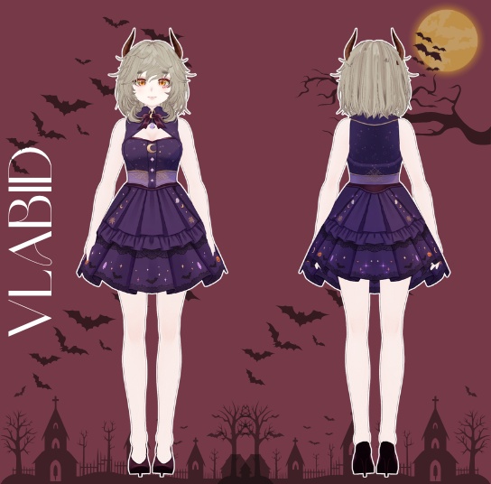 Halloween Outfit VRoid Studio VRoid Clothes VTuber Fashion VRoid Dress VTuber Outfit Outfit Gothic Outfit VRoid Texture Witch Outfit Fantasy Outfit Cute Dress Kawaii Outfit CustomItemCosplay