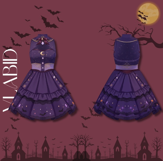 Halloween Outfit VRoid Studio VRoid Clothes VTuber Fashion VRoid Dress VTuber Outfit Outfit Gothic Outfit VRoid Texture Witch Outfit Fantasy Outfit Cute Dress Kawaii Outfit CustomItemCosplay