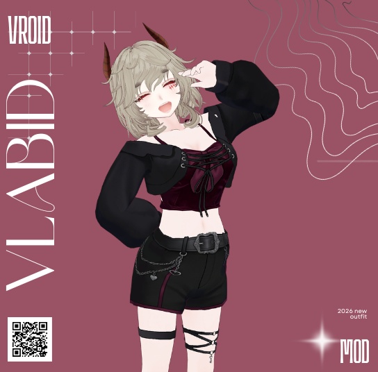 VRoid Clothes VRoid Studio Streetwear Outfit VTuber Fashion Gothic Outfit VTuber Outfit Kawaii Outfit VRoid Texture CustomItem Punk Outfit Crop Top VRoid Cosplay