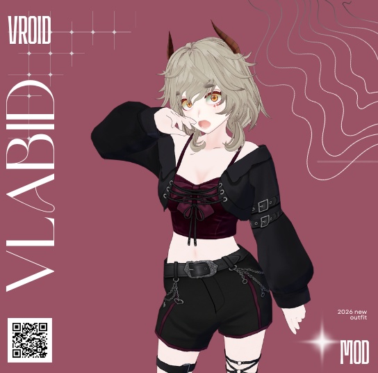 VRoid Clothes VRoid Studio Streetwear Outfit VTuber Fashion Gothic Outfit VTuber Outfit Kawaii Outfit VRoid Texture CustomItem Punk Outfit Crop Top VRoid Cosplay