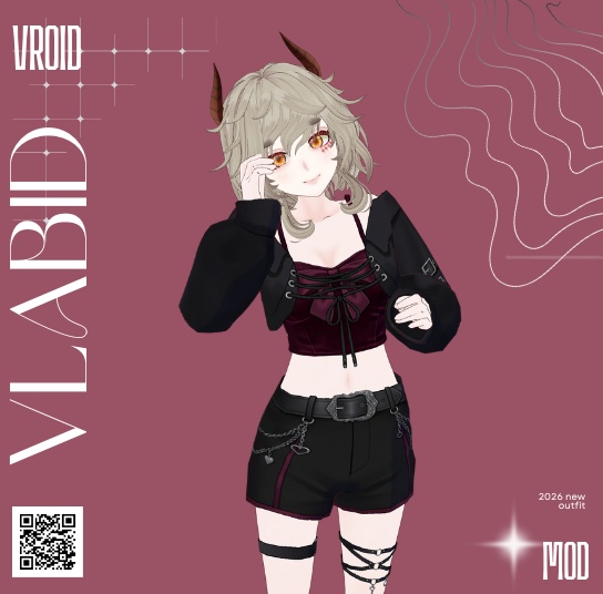 VRoid Clothes VRoid Studio Streetwear Outfit VTuber Fashion Gothic Outfit VTuber Outfit Kawaii Outfit VRoid Texture CustomItem Punk Outfit Crop Top VRoid Cosplay