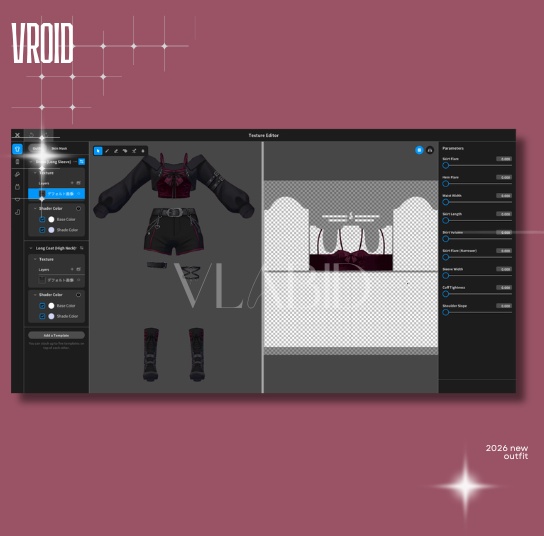 VRoid Clothes VRoid Studio Streetwear Outfit VTuber Fashion Gothic Outfit VTuber Outfit Kawaii Outfit VRoid Texture CustomItem Punk Outfit Crop Top VRoid Cosplay