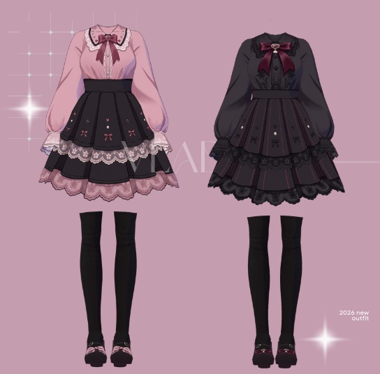 Jirai Kei Outfit VRoid Clothes Dress Outfit VRoid Texture Cute Outfit CustomItem VTuber Asset VRoid Outfit Gothic Outfit Gothic Dress VTuber Fashion VTuber Outfit Cosplay Kawaii Outfit