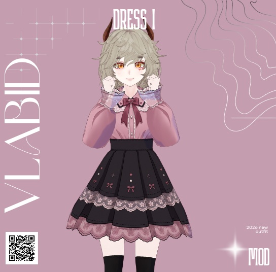 Jirai Kei Outfit VRoid Clothes Dress Outfit VRoid Texture Cute Outfit CustomItem VTuber Asset VRoid Outfit Gothic Outfit Gothic Dress VTuber Fashion VTuber Outfit Cosplay Kawaii Outfit